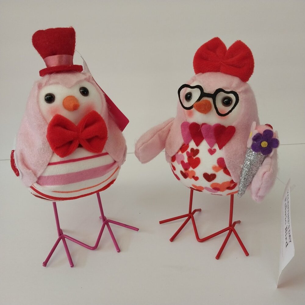NWT Valentine Fabric Bird Tabletop Couple